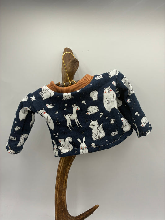 Langarm-Shirt Waldtiere dunkelblau