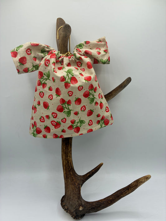 Puppen-Kleid Erdbeere
